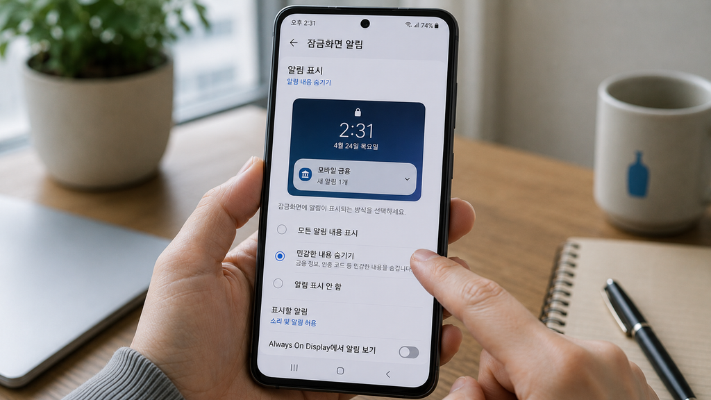 Android의 화면 잠금 설정 화면